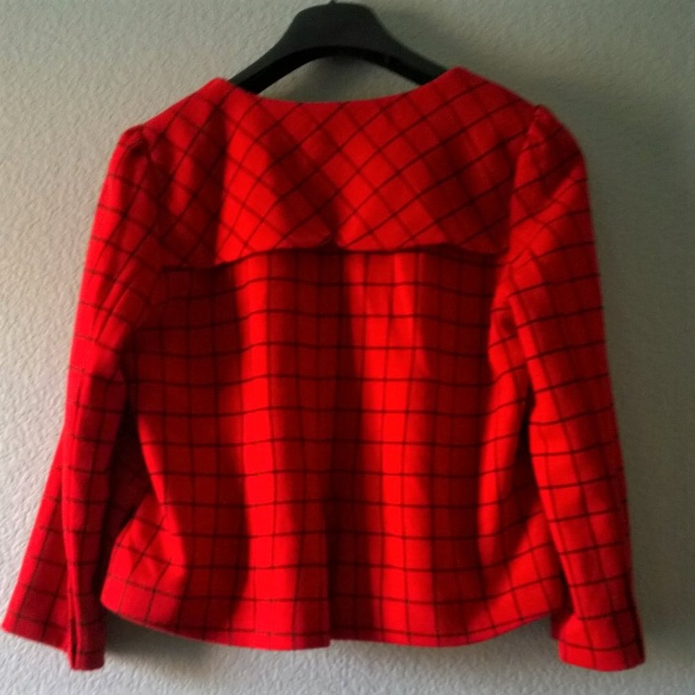 Red Grid Pattern Jacket - Picture 3 of 3